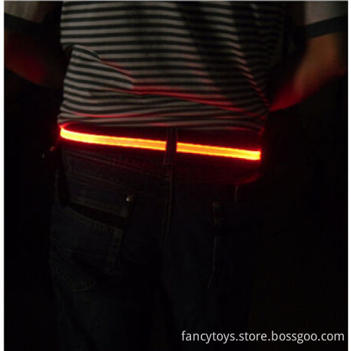 LED flat optical fiber flashing girdle